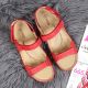 16. Rote Ledersandalen mit Klettverschluss W Helios 205