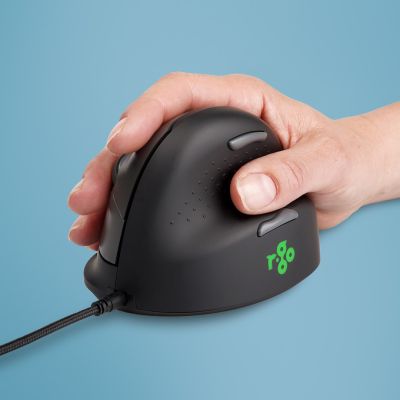 28. Ergonomische Maus für Rechtshänder R-Go Pele HE USB groß schwarz/silber (Einzelhandel)