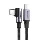 Ugreen US255 50125 USB-C (gerade) / USB-C (gewinkelt) PD QC-Kabel 60 W 3 A 2 m – grau