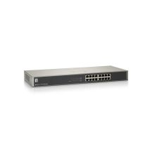 LevelOne GSW-1657 Netzwerkkabel, unmanaged Gigabit Ethernet (10/100/1000), Schwarz, Grau