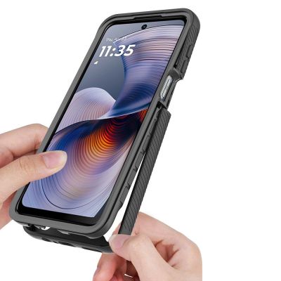 2. Tech-Protect Defense Case für Motorola Moto G15 / G15 Power / G05 / E15 - Schwarz