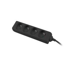 LANBERG Steckdosenleiste 1,5 m, 4 x 230 V PL, Kabel aus reinem Kupfer, schwarz