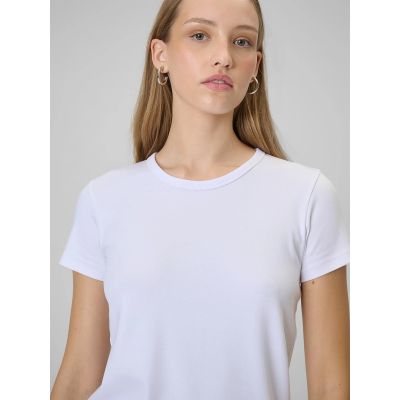 4. Damen-T-Shirt, schmal geschnitten, einfarbig, Größe 4F 4FRAW25TTSHF3623-10S