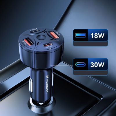 6. Wozinsky WLS-04 60W Kfz-Ladegerät 2xUSB-C 2xUSB-A - Schwarz