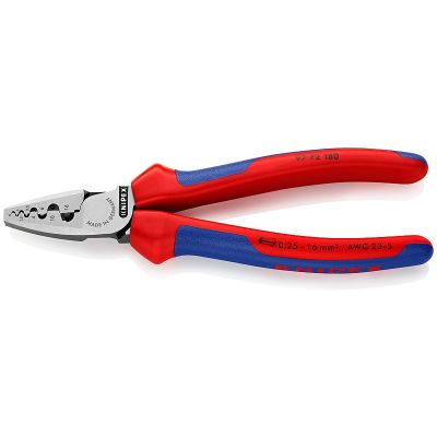 Knipex 97 72 180 Kabelcrimpzange Taschenmesser Blau, Rot, Silber