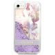 3. Guess Flower Liquid Glitter Case für iPhone SE 2022 / SE 2020 / 7 / 8 - Lila