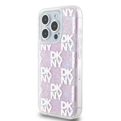 2. DKNY Liquid Glitter Multilogo iPhone 15 Pro Hülle – Pink