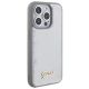 4. Guess Pailletten-Schriftzug-Metallgehäuse für iPhone 15 Pro Max – Silber