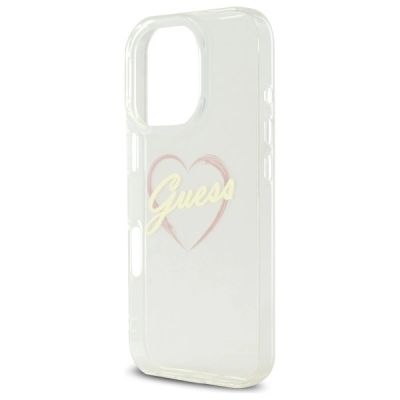 6. Guess IML Herzhülle für iPhone 16 Pro – Transparent