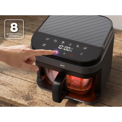 15. ELDOM FETTFREIE FRITTEUSE FR500 5,5 L 1200W GLASBEHÄLTER, GRILLEN, SILIKONPLATTE, 8 PROGRAMME, TEMPERATURREGELUNG.