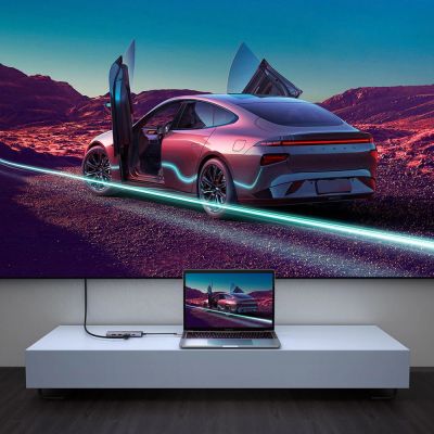 4. Ugreen 6in1 multifunktionaler USB Typ C HUB – 2x USB 3.2 Gen 1 / HDMI 4K 60Hz / SD- und TF-Kartenleser / USB Typ C PD 100W grau (60384 CM511)