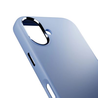 5. Puro Icon Mag Pro Flüssigsilikonhülle für iPhone 17, MagSafe-kompatibel, mit Kameraschutz und Aluminiumknöpfen – Blau