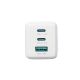 5. Joyroom JR-TG10 65W GaN 2x USB-C + USB-A Wandladegerät mit 100W USB-C - USB-C 1,2m Kabel - weiß