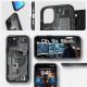 15. Spigen Ultra Hybrid Mag Case mit MagSafe für iPhone 15 Plus – Dunkelgrau (Zero One Pattern)
