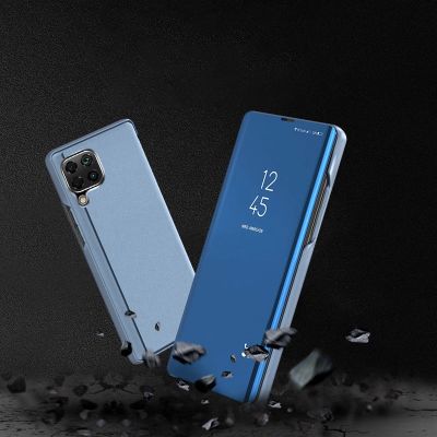 4. Clear View Case Cover für Samsung Galaxy A22 4G blau