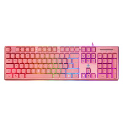 12. Deltaco Gaming GAM-021-RGB-P-DE USB-Tastatur QWERTZ Deutsch Pink