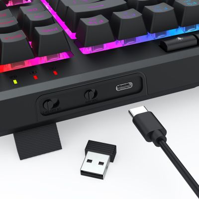 8. REDRAGON K516RGB-PRO SHIVA PRO 87 Tastatur USB + RF Wireless + Bluetooth Schwarz