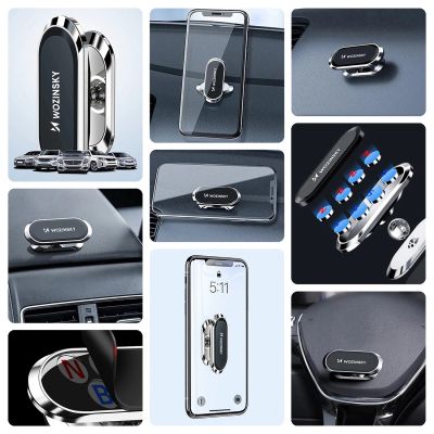 2. Wozinsky Selbstklebende magnetische Autohalterung 360 für Armaturenbrett Silber (WMH-06)