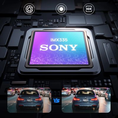 14. Baseus PrimeTrip VD1 Pro 4K Autokamera mit 1080p-Rückfahrkamera und Stromversorgungsset – Schwarz
