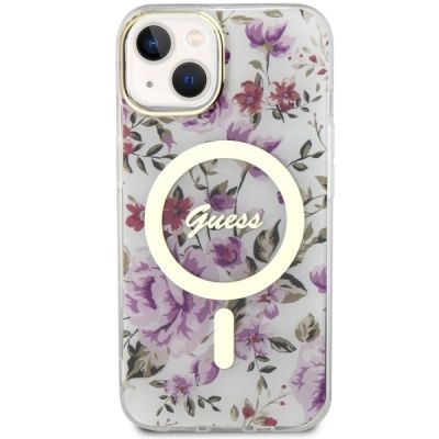 3. Guess Flower MagSafe Hülle für iPhone 14 – transparent