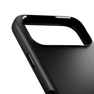 5. Puro Icon Mag Pro Flüssigsilikonhülle für iPhone 17 Pro, MagSafe-kompatibel, mit Kameraschutz und Aluminiumknöpfen – Schwarz