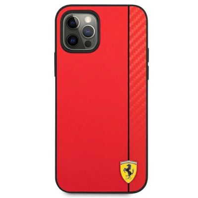 3. Ferrari FESAXHCP12LRE iPhone 12 Pro Max 6.7" rot/rot Hardcase On Track Carbon Stripe