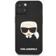 3. Karl Lagerfeld 3D-Gummihülle mit Karls Kopf für iPhone 13 / 14 / 15 - Schwarz