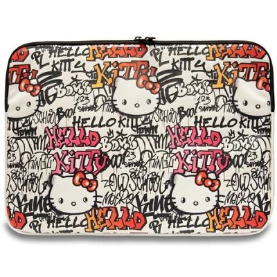 Hello Kitty PU-Metall-Logo-Hülle für einen 14-Zoll-Laptop – Beige