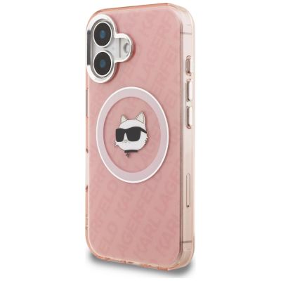 2. Karl Lagerfeld IML Choupette Head Logo MagSafe iPhone 16 Hülle - Pink