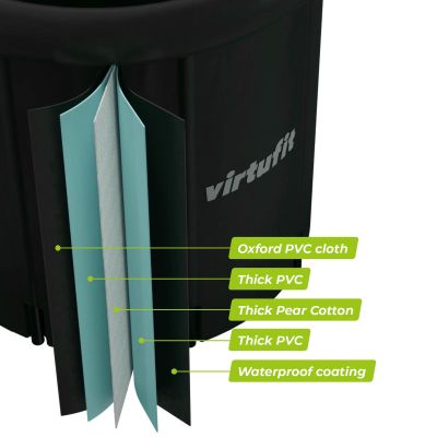 56. VIRTUFIT EISBAD XXL - 375 LITER - ANTHRAZIT - MIT ZUBEHÖR