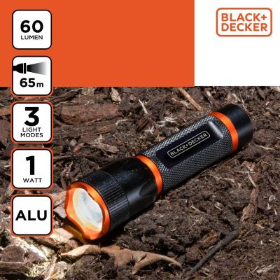5. Taktische Aluminium-Taschenlampe 1 W, 60 Lumen, BLACK+DECKER