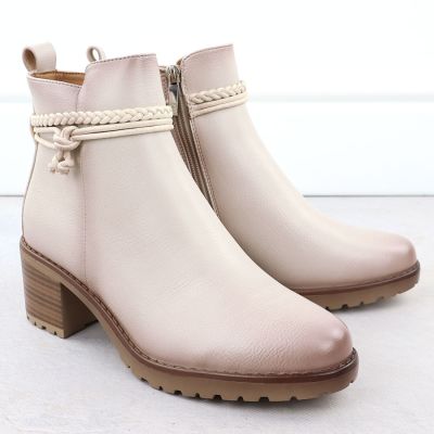 3. Beige gefütterte Damen-Ankle-Boots Potocki Z25-SZ12690