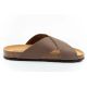 4. Bio Bio Schuhe Herren-Slipper, profilierte Flip-Flops, Naturleder, braun