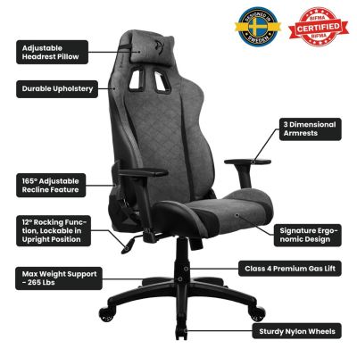 14. Arozzi Gaming Stuhl Avanti Ash SoftFabric Konsolen-Gaming-Stuhl, gepolsterte Sitzfläche