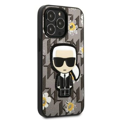 4. Karl Lagerfeld Flower Ikonik Karl Hülle für iPhone 13 Pro / iPhone 13 – grau
