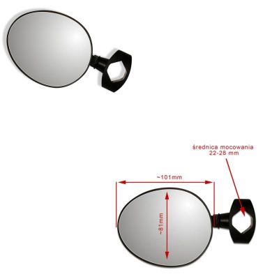 AJS Spiegel mit Klemme, schwarz