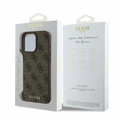 4. Guess 4G Classic Hülle für iPhone 16 Pro – braun