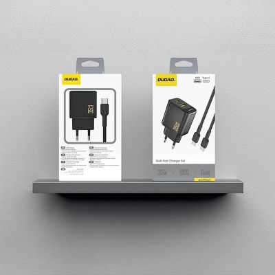 5. Dudao A27MaxCEU PD QC 35W USB-A/USB-C-Wandladegerät mit USB-C-Kabel – Schwarz