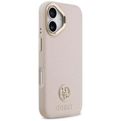4. Guess MagSafe-Hülle mit genarbtem Strass-Logo für iPhone 17 – rosa