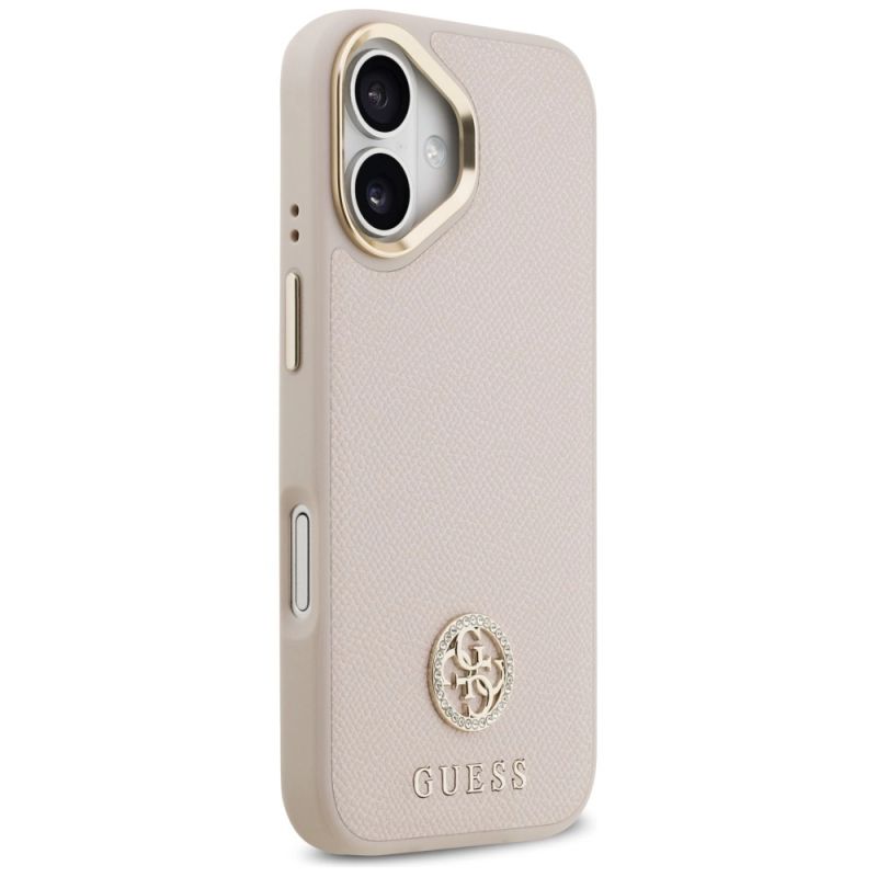 4. Guess MagSafe-Hülle mit genarbtem Strass-Logo für iPhone 17 – rosa