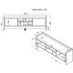 7. PORTO 2D TV-Schrank 150x38x50 Eiche/Schwarz
