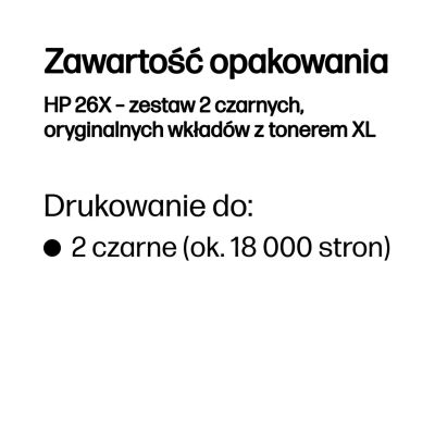 57. HP 26X – Set mit 2 schwarzen Original XL Tonerkartuschen