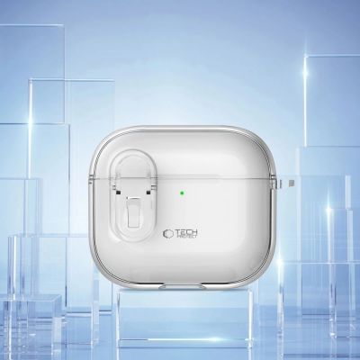 6. Tech-Protect Slim Hook-Hülle für AirPods 4 – transparent