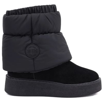6. Schwarze Plateau-Schneestiefel aus Leder, Big Star UU274731