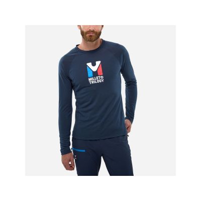 3. MILLET Trilogy Woll-T-Shirt Ts Ls M marineblau