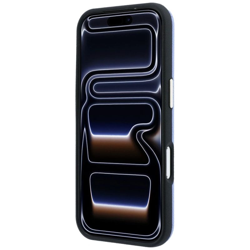 5. Guess Grained & Big Resin Logo Case für iPhone 18 Pro Max / 17 Pro Max - Blau