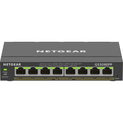 Switch Netgear GS308EPP-100PES 8-Port PoE 123 W (PoE+: 8 Ports) Unmanaged Gigabit