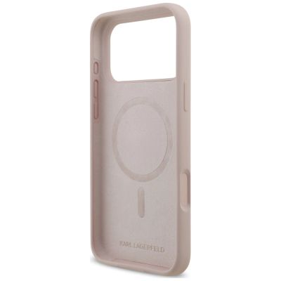 7. Karl Lagerfeld Silicone Karl&Choupette Ring MagSafe Hülle für iPhone 18 Pro Max / 17 Pro Max – Rosa