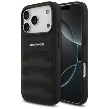 Mercedes AMG Lederhülle mit geprägtem Logo für iPhone 18 Pro / 17 Pro – Schwarz