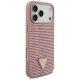 4. Guess Strass Dreieck Logo Hülle für iPhone 17 Pro Max - Rosa